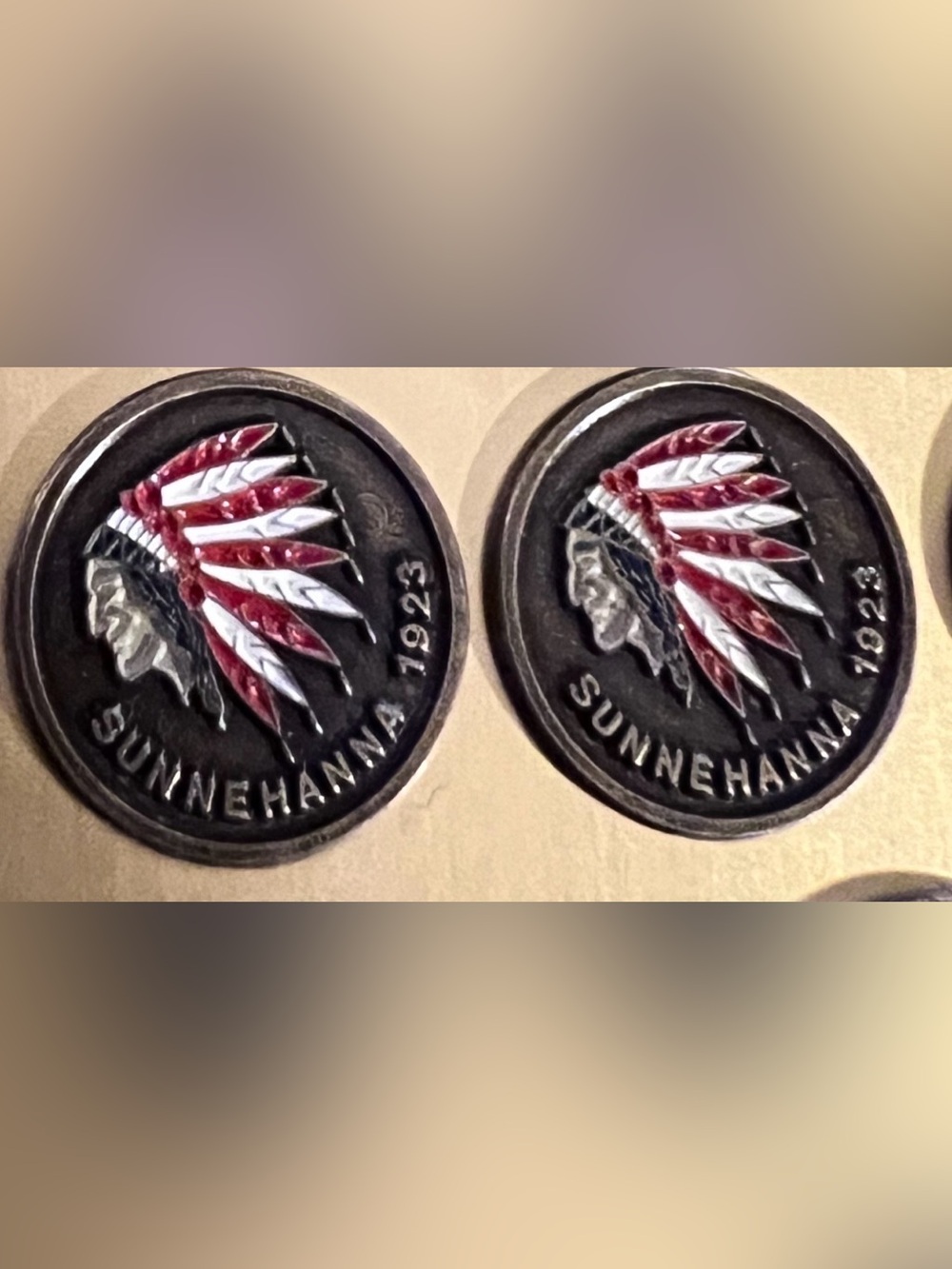 Lot of 2 Vintage Sunnehanna Country Club Golf Ball Markers - Golf Design USA